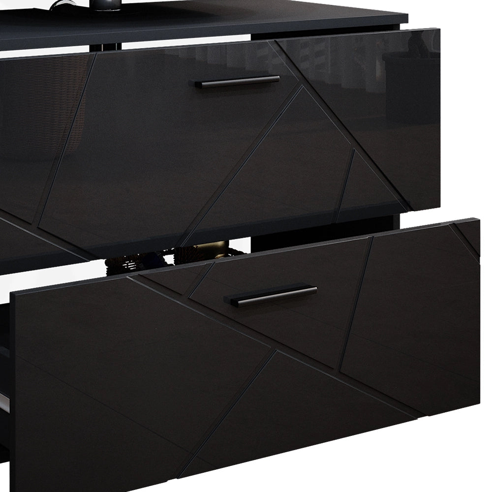 Vicco Set mobili bagno Antracite lucido 3 parti, con mobile midi