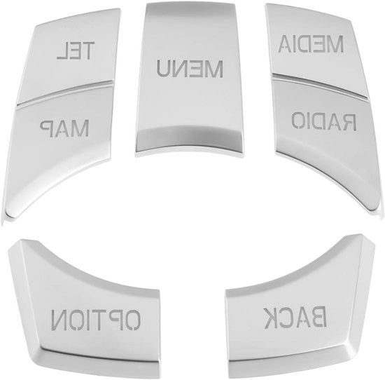 Pannello Multimediali - Copertura Decorativa - Cromo - ABS - BMW 5 Serie iDrive - 2011-2017 - Set - Adatto per - Argento Grigio