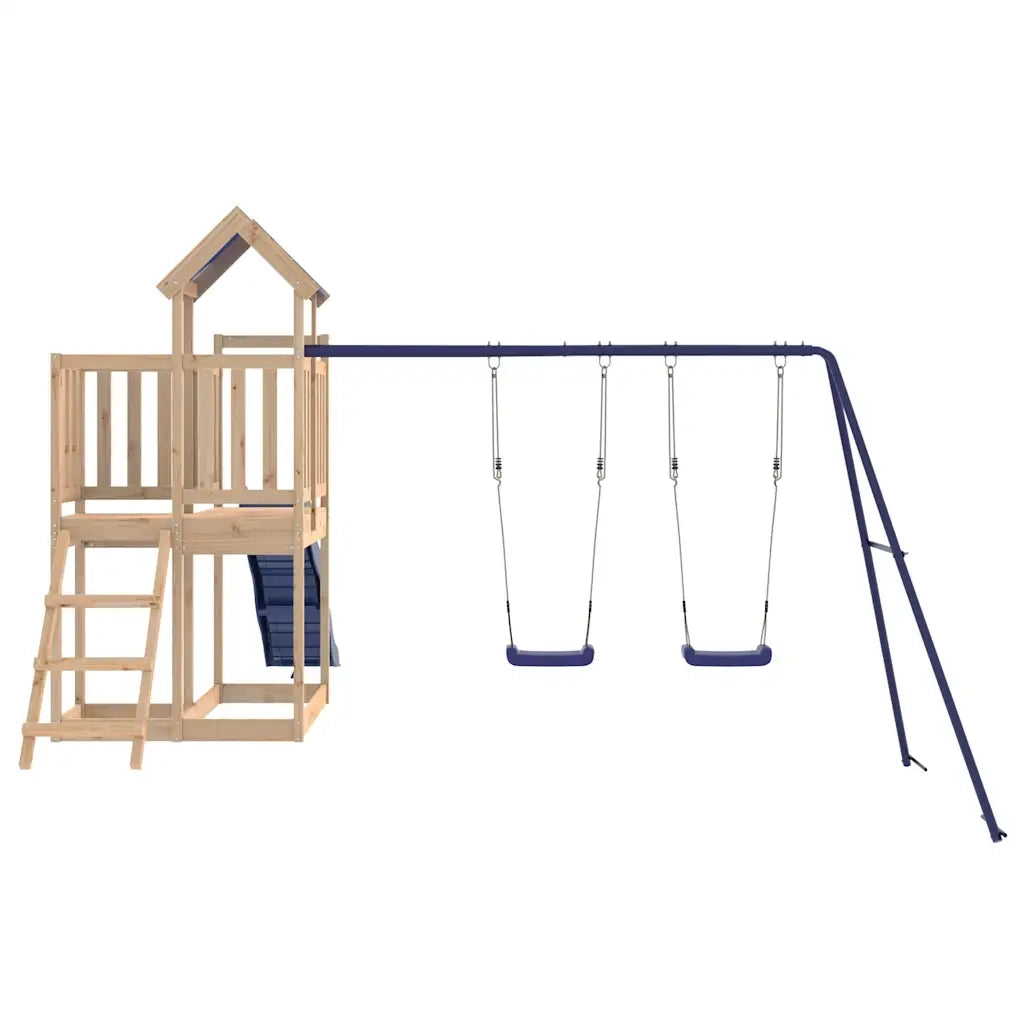 Set da Gioco da Esterno in Legno Massello di Pino