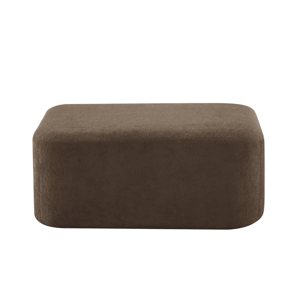 Pouf in velluto marrone DESMIU per soggiorno