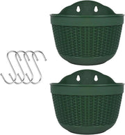 Hanger per piante, contenitori per piante appese all'esterno, fioriere in plastica per balcone, piante appese al muro, contenitori per piante con funzione di drenaggio e 4 ganci.