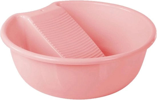 Lavaggio a mano di abbigliamento e articoli delicati - Cassetta di lavaggio con piano di lavaggio antiscivolo in plastica - Rosa