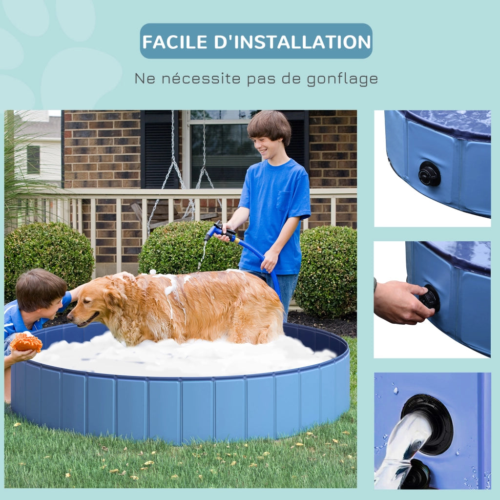 Vasca per Cani Pieghevole ¨C zephmum ¨C Blu 1.20 m
