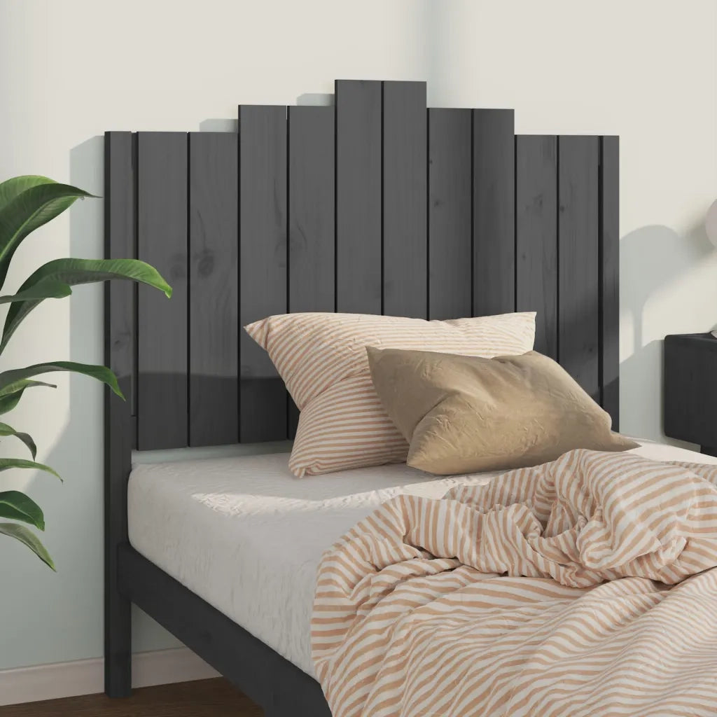 Testiera | Testata per Letto Grigia 106x4x110cm in Legno Massello di Pino