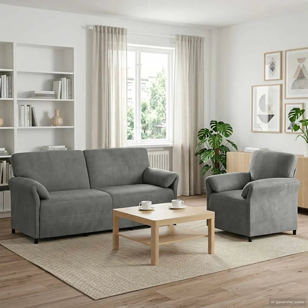 Set di divani 2 pz Grigio Scuro Velluto 3424914