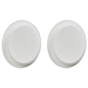 Set di 2 lampade da parete LED Bianco Metallo Acrilico Paralume Rotondo Verniciato a Polvere Stile Scandinavo Opaco