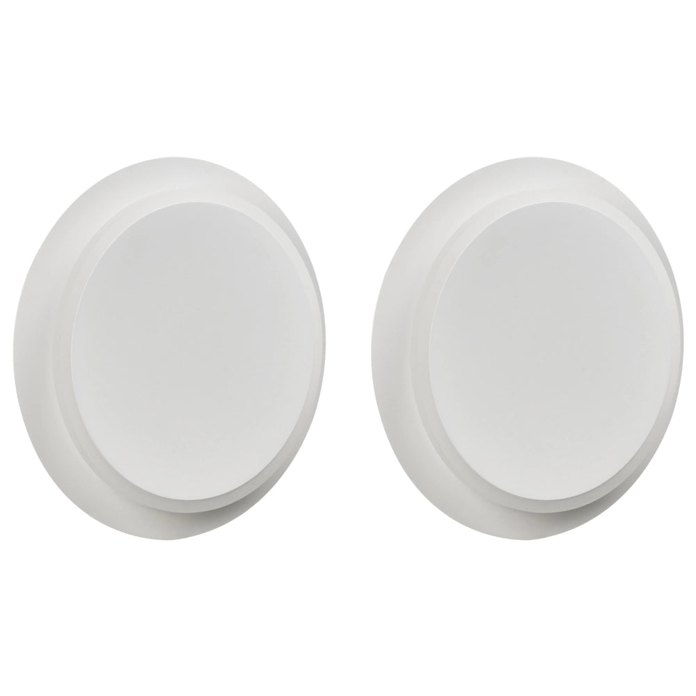 Set di 2 lampade da parete LED Bianco Metallo Acrilico Paralume Rotondo Verniciato a Polvere Stile Scandinavo Opaco