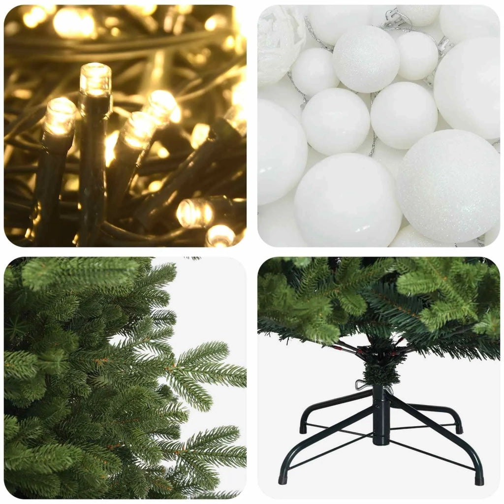 Albero di Natale artificiale con palline 210 cm 300 LED 3467108