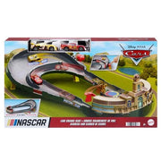 Disney Cars Lane Change Car NASCAR,Pista multicorsie con due veicoli inclusi,Mattel,Eta 4+