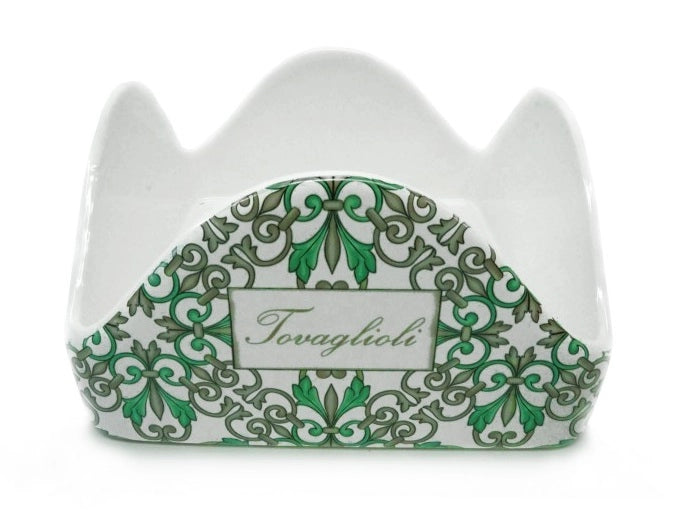 Portatovaglioli da Tavola in Ceramica Decoro Agadir Verde