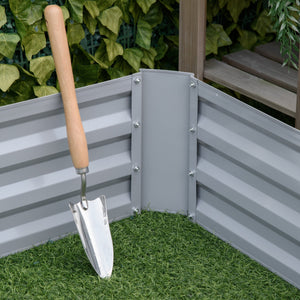 Set 2 Letti per Orto Rialzati 100x100x30 cm in Acciaio Grigio