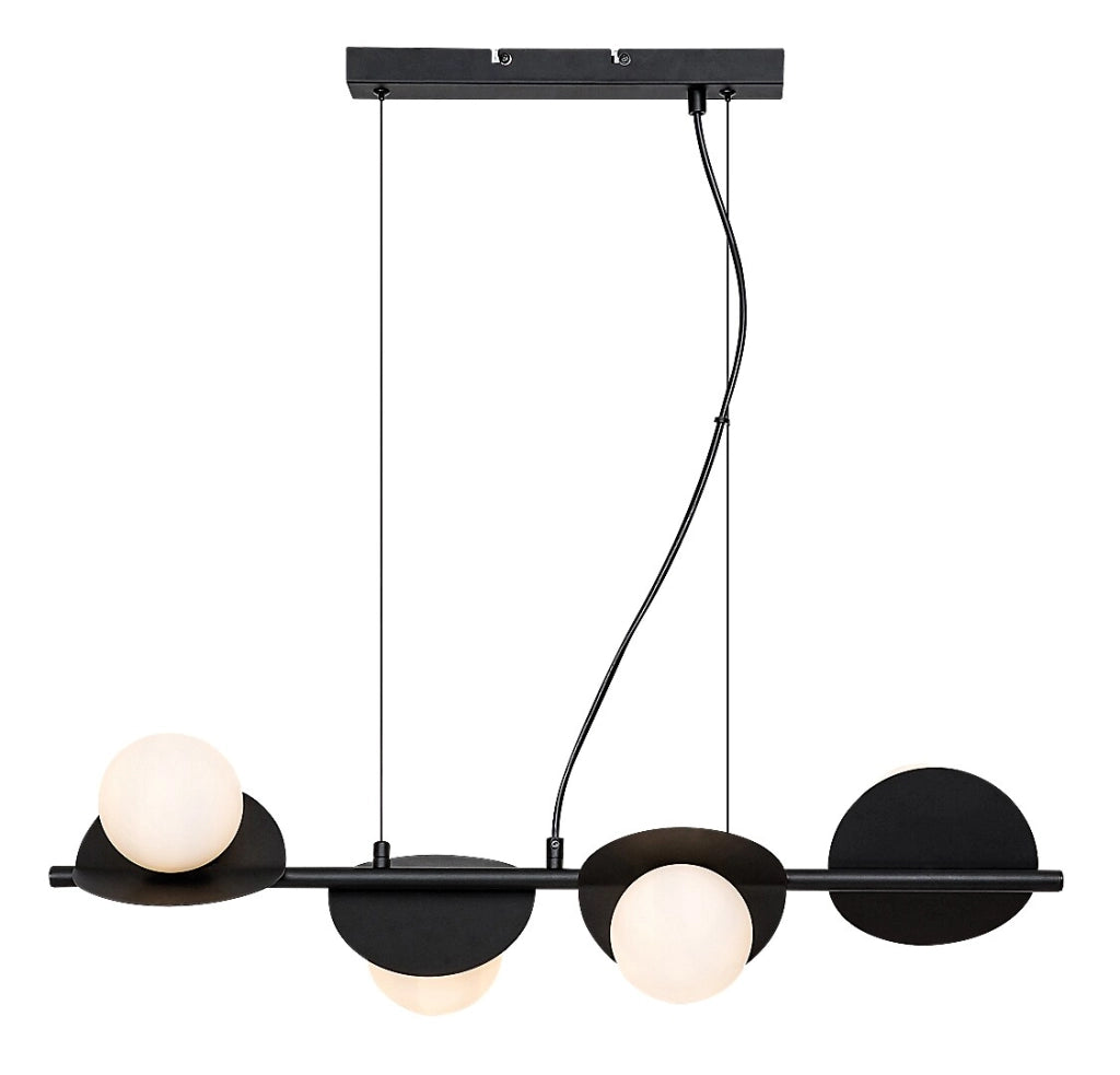 Lampada a sospensione industriale nera 4xG9 Jules Rabalux