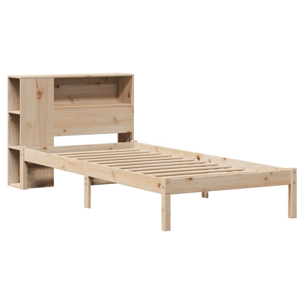 Giroletto con Libreria senza Materasso-Struttura Letto con contenitore 75x190 cm in Legno Pino 442904