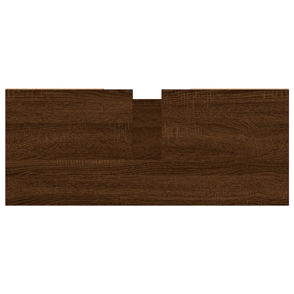 Mobiletto da bagno moderno con vano contenitore 80 x 33 x 60 cm legno composito di rovere marrone 02_0049062