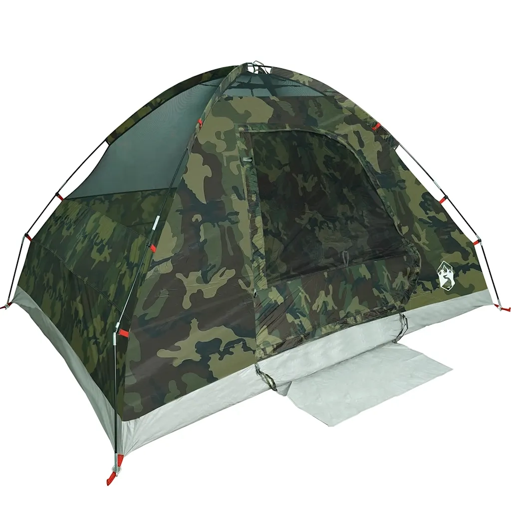 vidaXL Tenda da Campeggio a Cupola 4 Persone Mimetica Impermeabile
