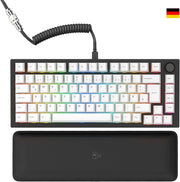 Gaming GMMK PRO 75% - Tastiera da gaming mecc.a modulare, TKL, struttura da 1,5 kg, personalizzabile, cavo a spirale, poggiapolsi, tasti in PBT bianchi, RGB - Layout QWERTZ tedesco - Nero