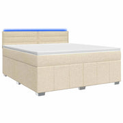 Letto box spring con materasso Crema 140 x 190 cm Tessuto 3452668
