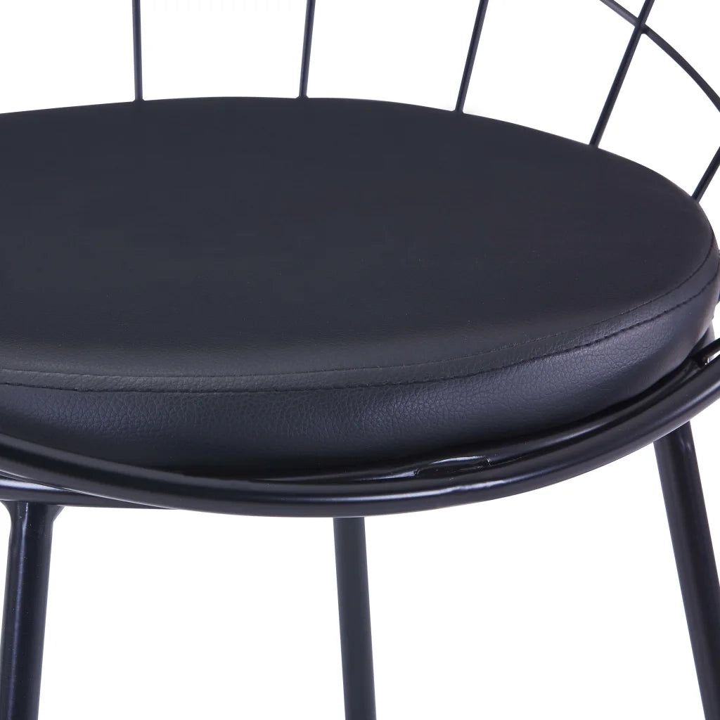 Sedie da Pranzo con Seduta in Similpelle 2 pz | Sedie da cucina Nero in Acciaio