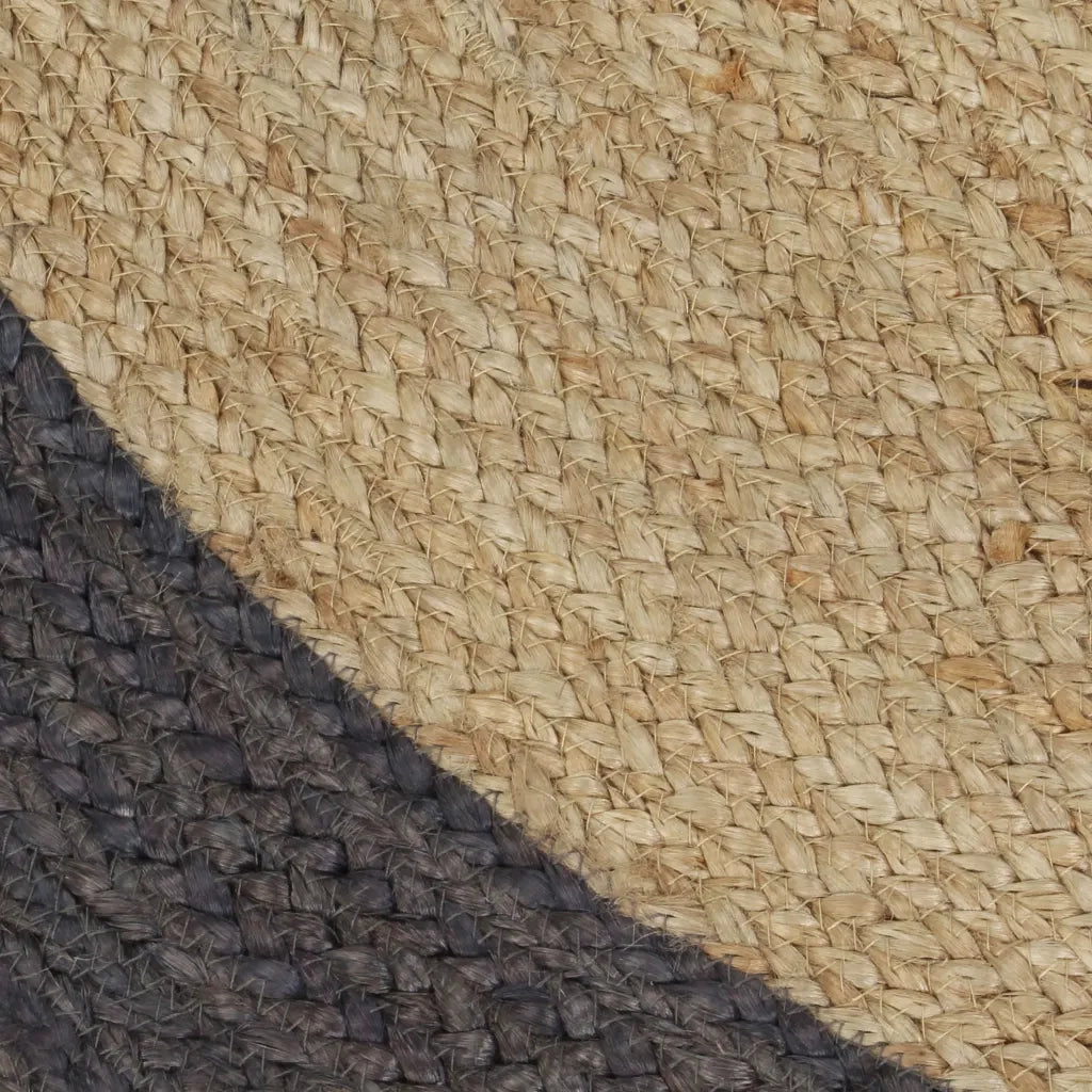Tappeto Lavorato a Mano in Juta con Bordo Grigio Scuro 90 cm cod mxl 64837