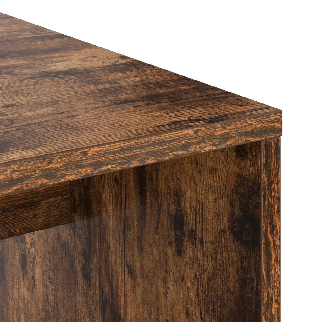 Scrivania con Archiviazione Rovere Affumicato Legno Ingegnerizzato