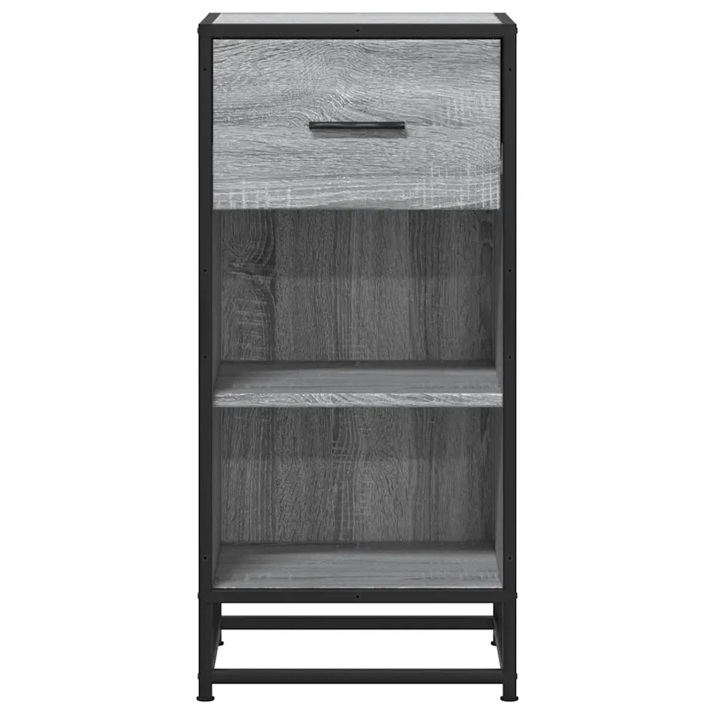 Credenza Grigio Sonoma 35,5x35x76 cm in Truciolato e Metallo 848957
