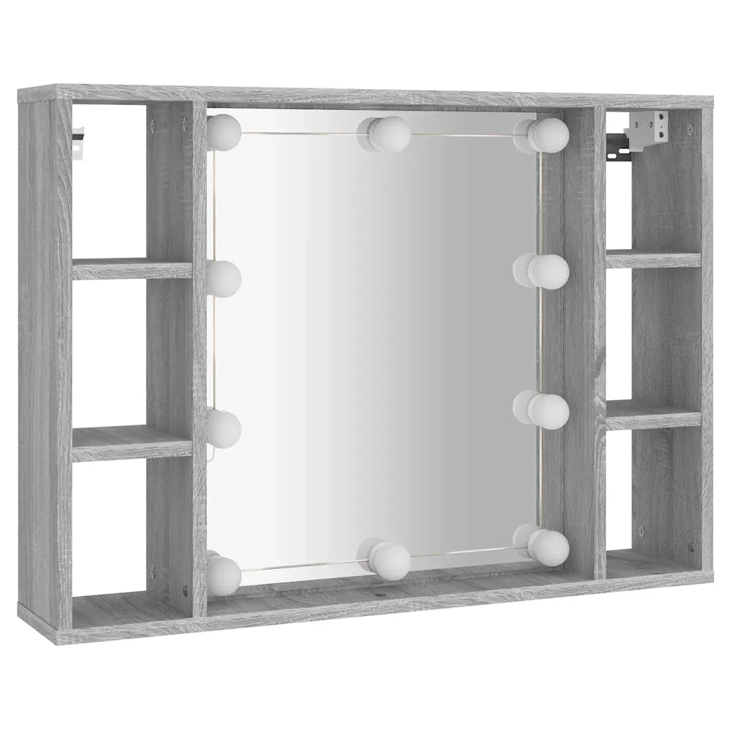 Mobile a Specchio con LED Grigio Sonoma 76x15x55 cm CFW2685618