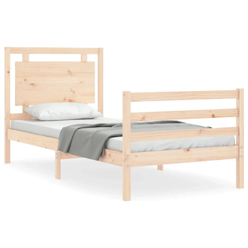 Giroletto con Testiera 100x200 cm in Legno Massello 3194041