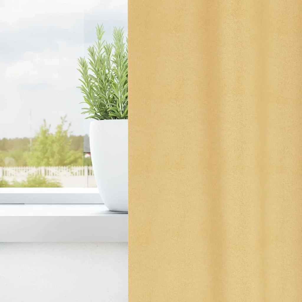 Tende Blackout con Anelli 2 pz Beige 225 x 140 cm Poliestere 4107315