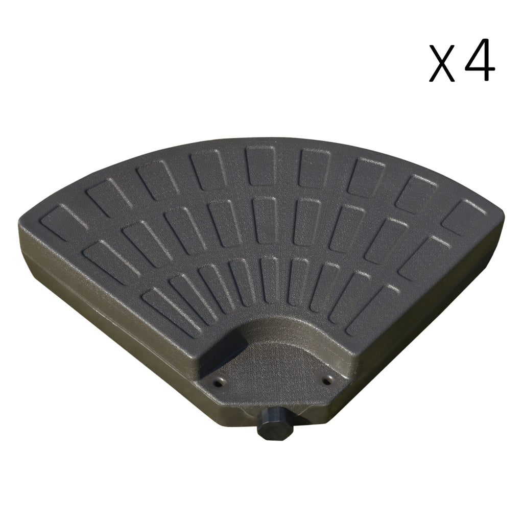 Set di 4 Pesi per Supporti per Ombrellone, Base per Ombrellone da Giardino in HDPE, Riempibile con 68 kg di Acqua o 100 kg di Sabbia e Acqua Misti, 100x100x10.5cm, Caff¨¨