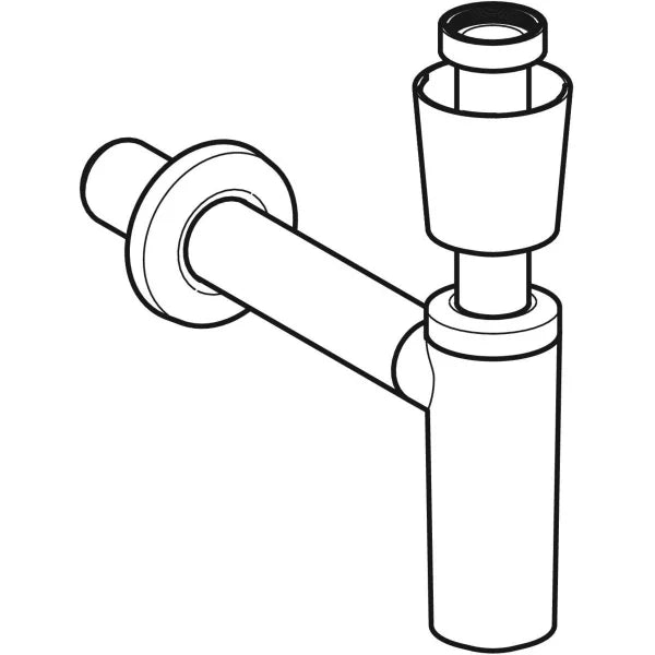 Sifonea a vista tubo ad immersione Geberit per lavabo con rosone alla piletta scarico orizzontale  Ø 40 x 11/4 bianco