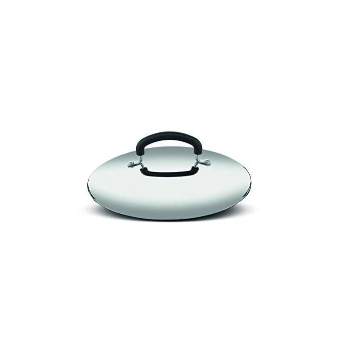 Lagostina Pratica Coperchio in Acciaio Inox 18-10 Grigio e Nero Diametro 22cm