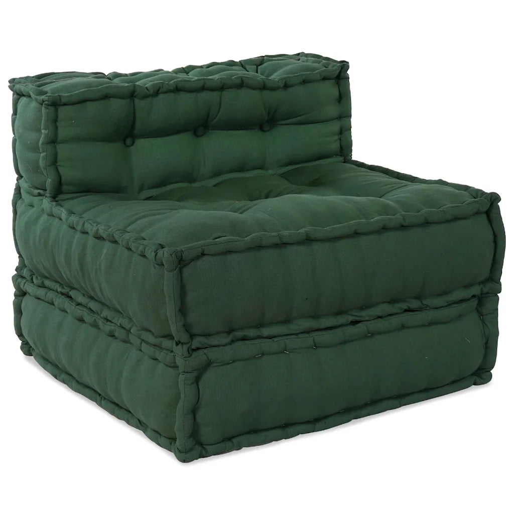 Unità di Divano Modulare 3 pcs Verde Tessuto
