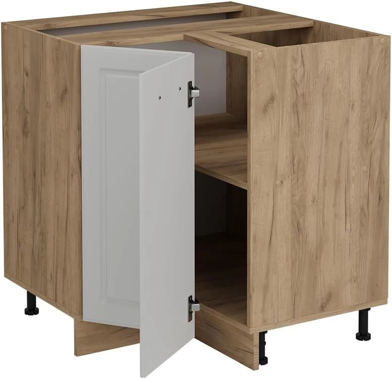 Mobile ad angolo cucina R-Line, Bianco casa di campagna, 75.6 cm senza piano di lavoro, per la libera combinazione all'interno di sistemi cucina modulari