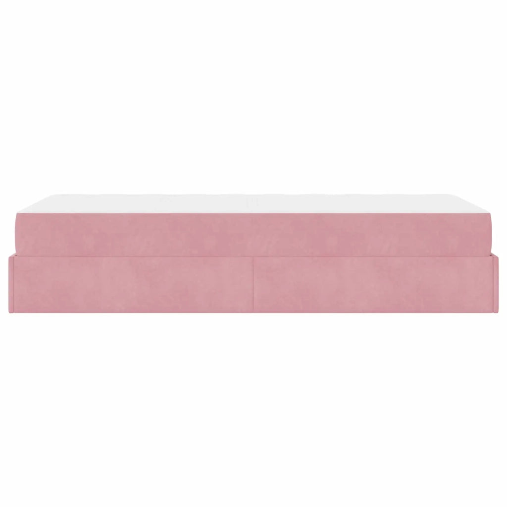 Struttura letto con materasso con materasso 2 pcs Rosa Velluto