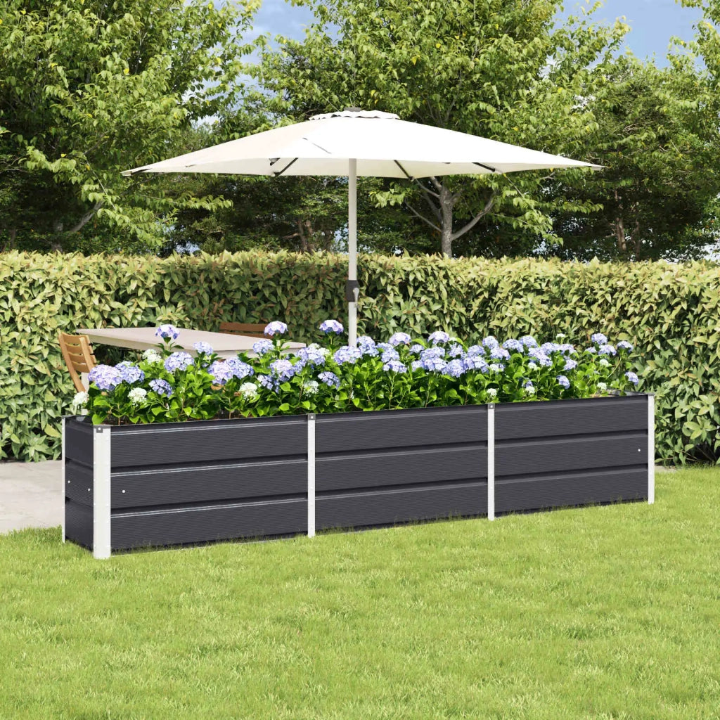 Fioriera | Cassetta per fiori | Vaso Antracite 240 x 40 x 45 cm Acciaio