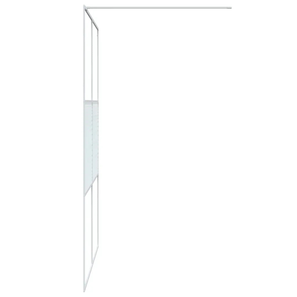Parete Doccia Walk in Bianca 140x195 cm Vetro Trasparente ESG 152154