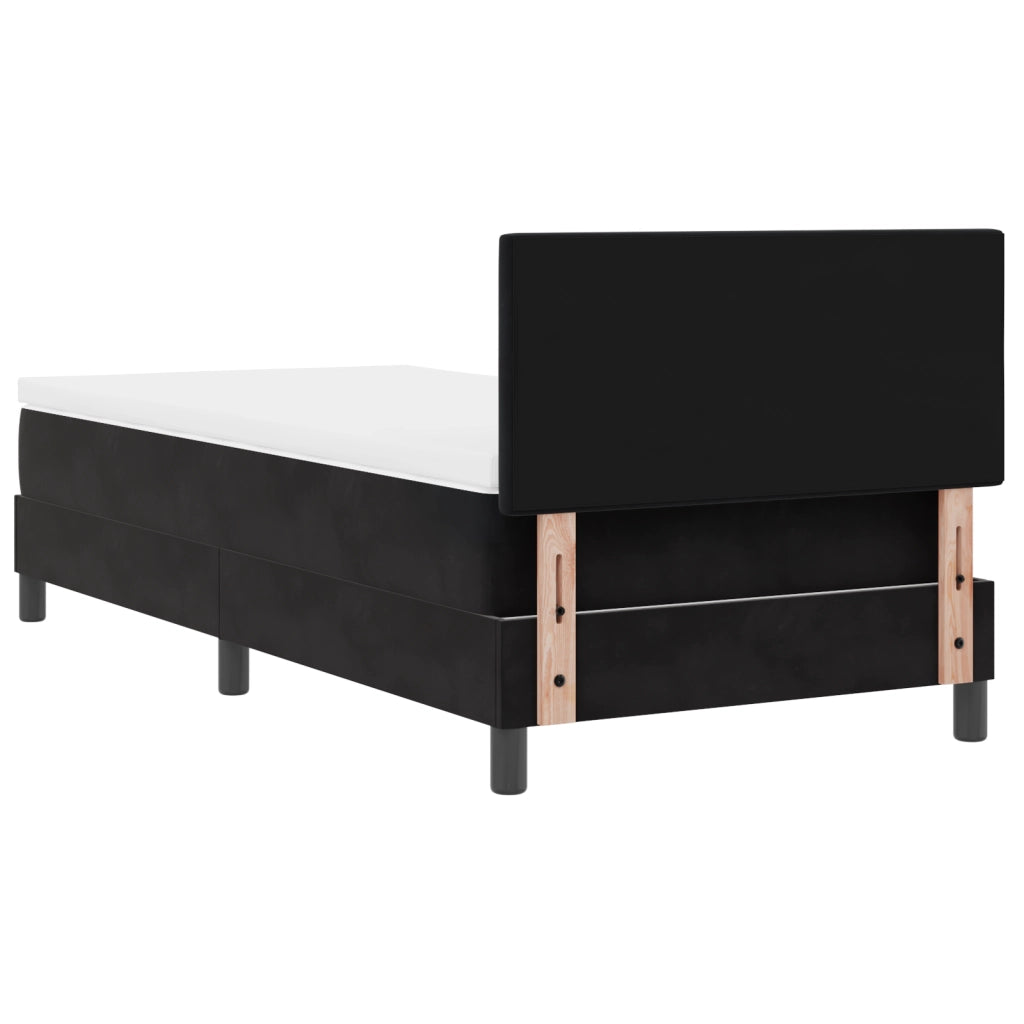 Letto a molle e materasso LED Nero 80x200 cm in velluto