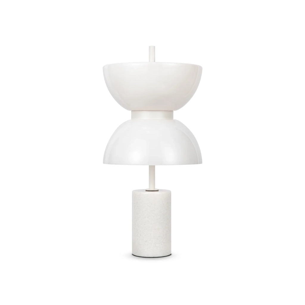 Maytoni Lampada da tavolo moderna Kyoto 1 luce LED integrato bianco metallo vetro