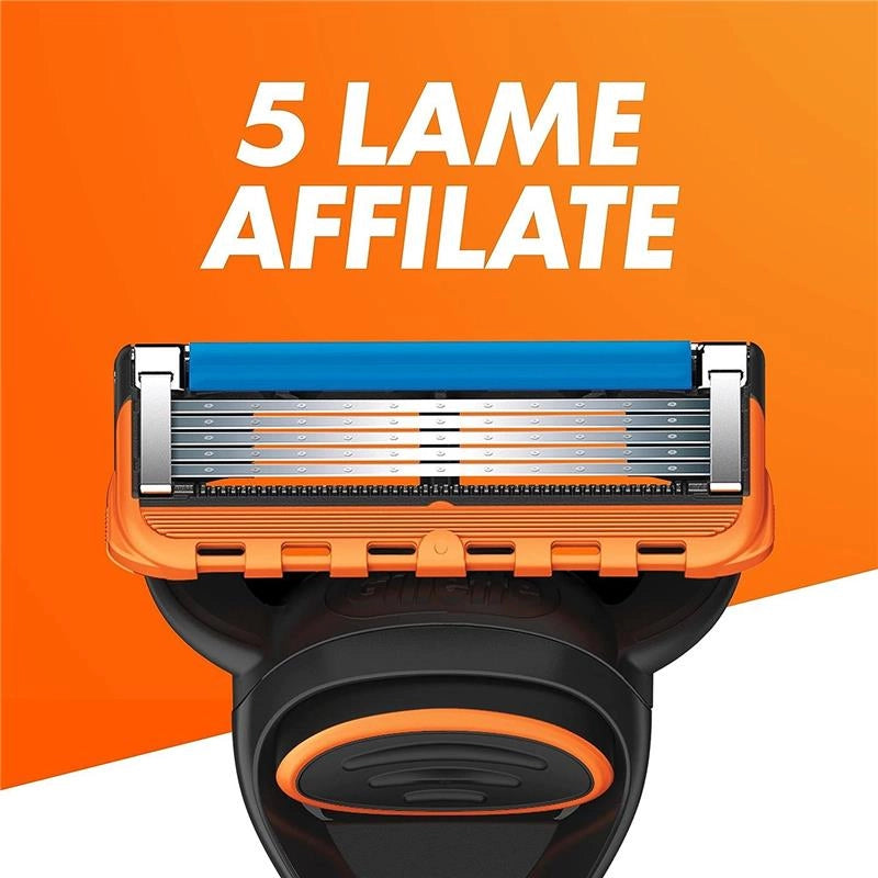 GILLETTE FUSION 5 RASOIO DA UOMO 1 RASOIO GILLETTE 2 LAMETTE DI RICAMBIO PER RASOIO