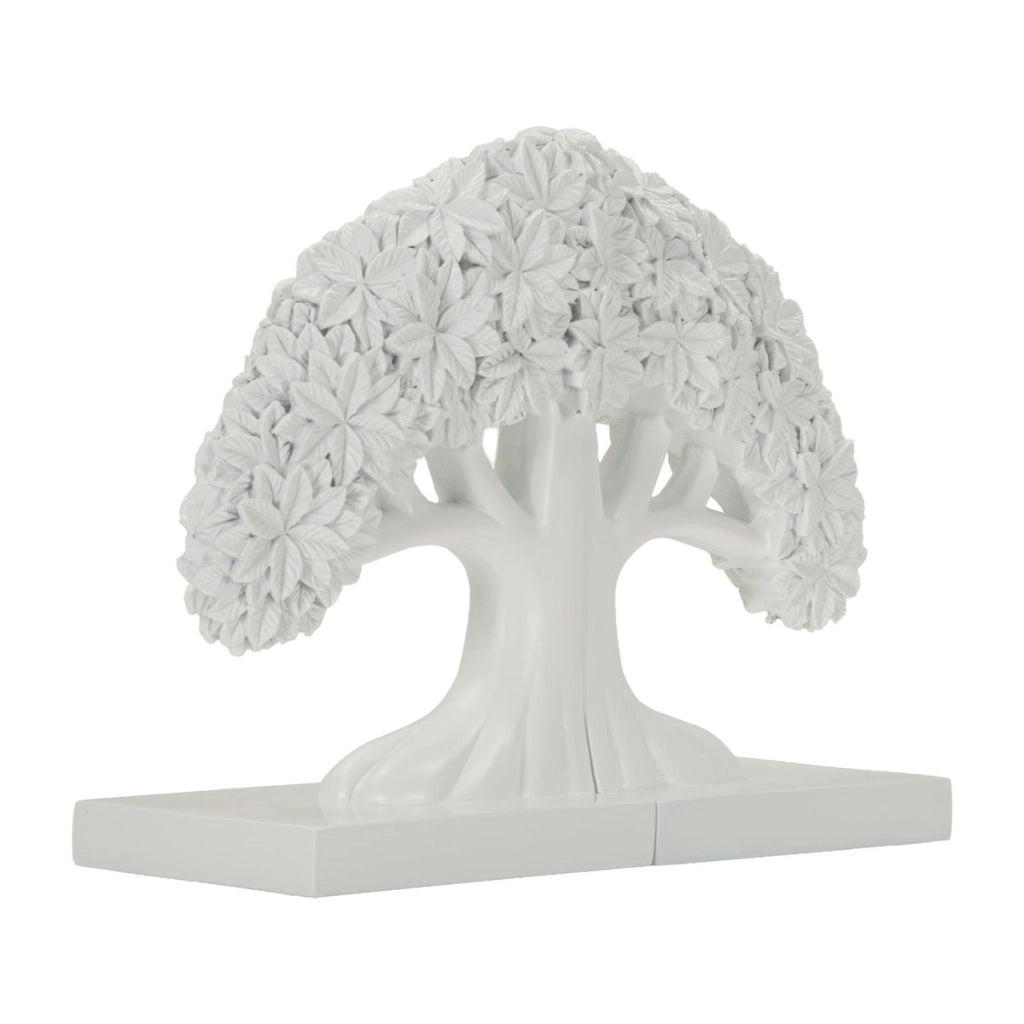 Set fermalibri Albero in poliresina bianco