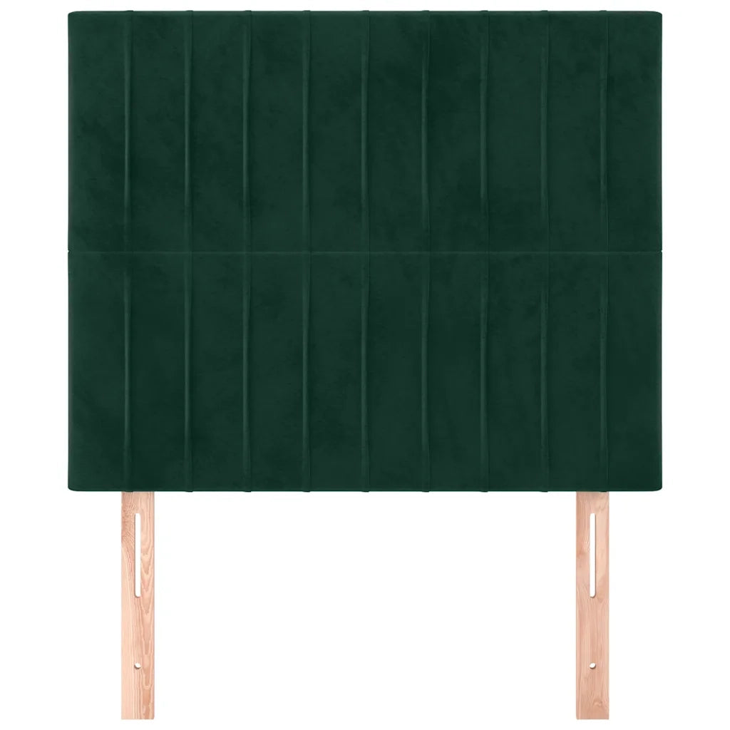 Testiera-Testata-Testiera Decorativa Verde Scuro 80x5x118/128 cm Velluto 399378