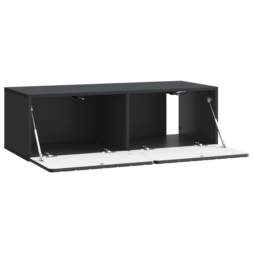 Mobile Porta TV da Muro Montaggio a parete Nero 98 x 41 x 30 cm 898356