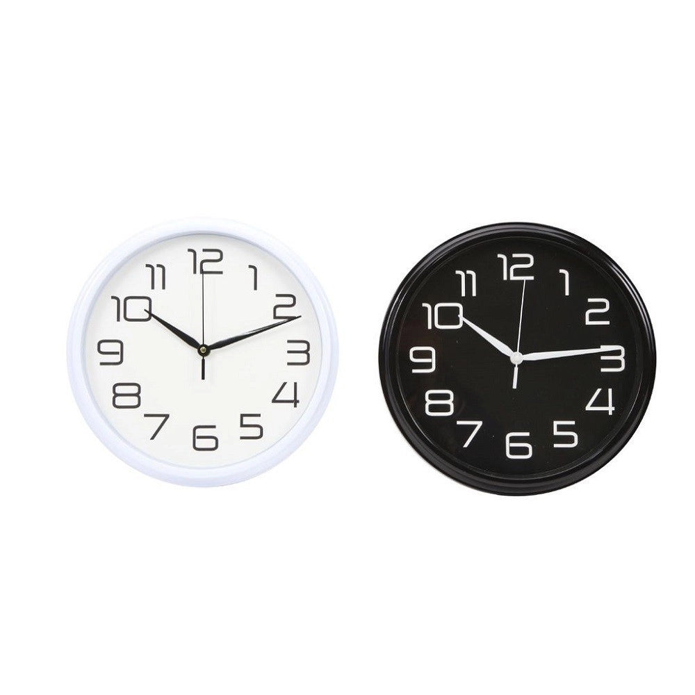 Trade Shop - Orologio Da Parete Muro Analogico Per Cucina Stanza Casa 30cm Bianco Nero 186866 -