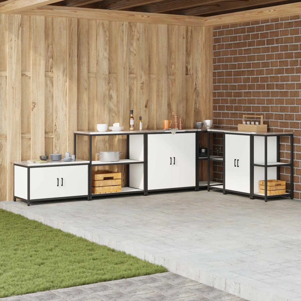 Stoccaggio in cucina Bianco 90 x 50 x 92 cm Acciaio 874955