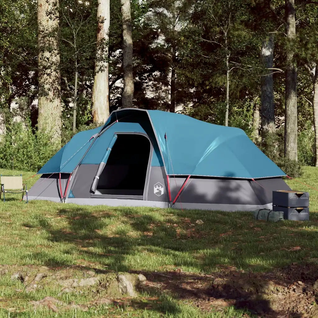 Tenda da Campeggio | Tenda Familiare a Cupola per 9 Persone Blu Impermeabile