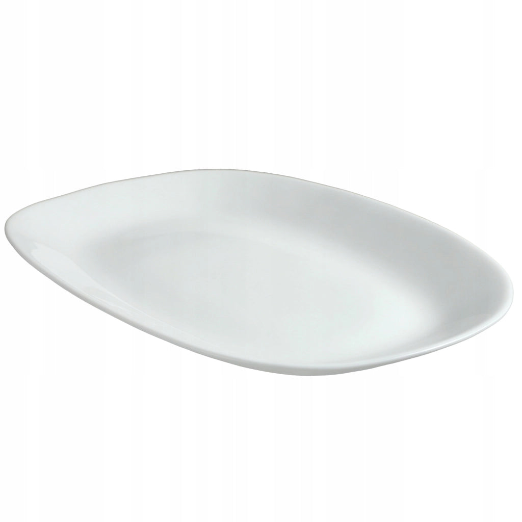Piatto da portata ovale in vetro KADAX 22x16 cm per snack, bianco