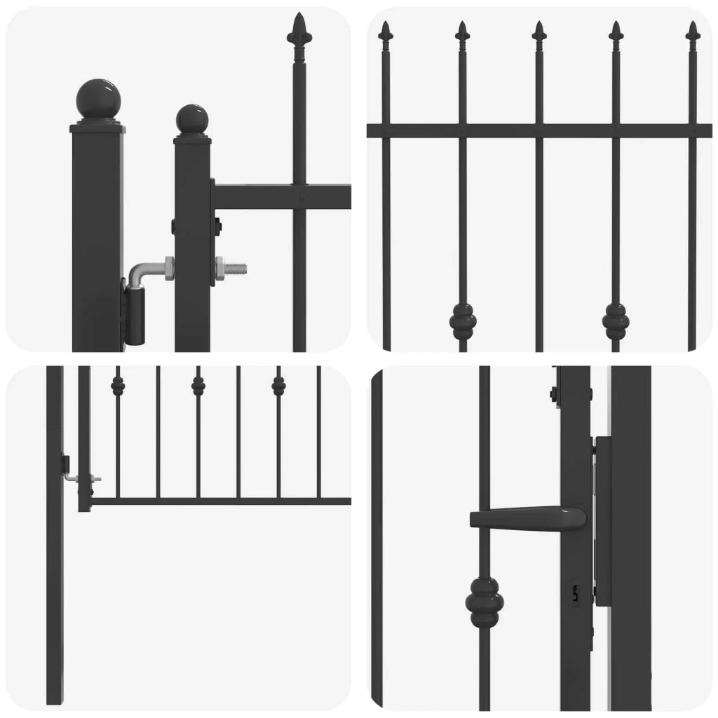 Cancello per recinzione HORST 100 x 75 cm Metallo Nero 42034043