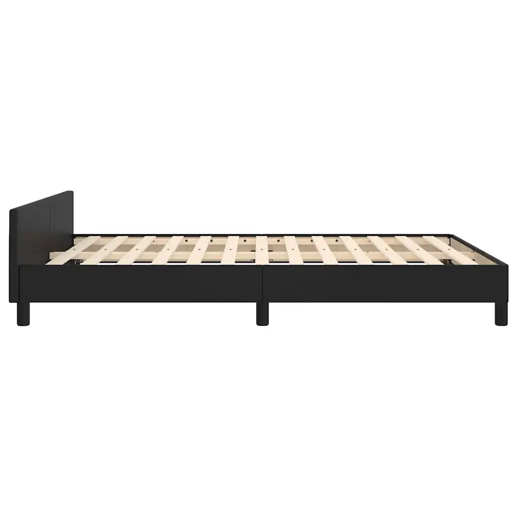 Giroletto con Testiera senza Materasso-Struttura Letto Nero 140x200 cm 839549