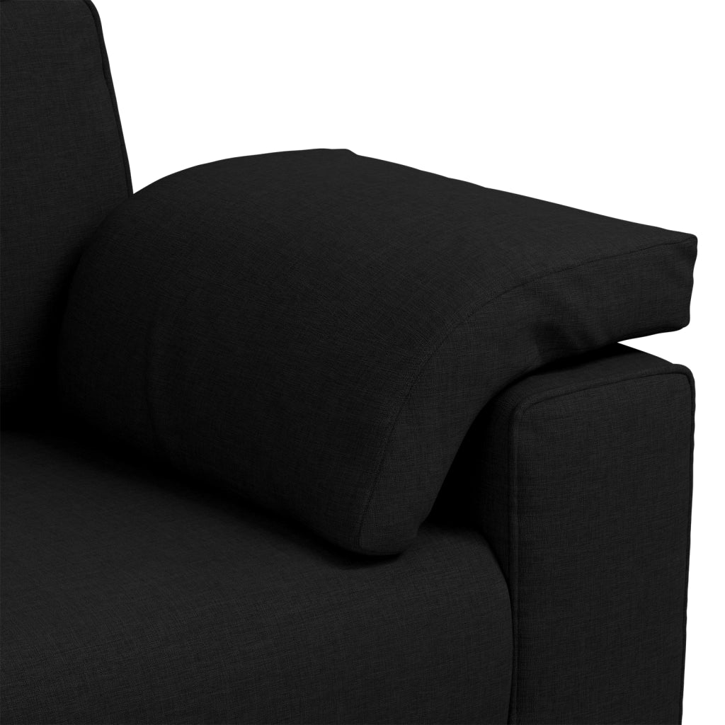 Set divano 2 pezzi con cuscini in tessuto nero