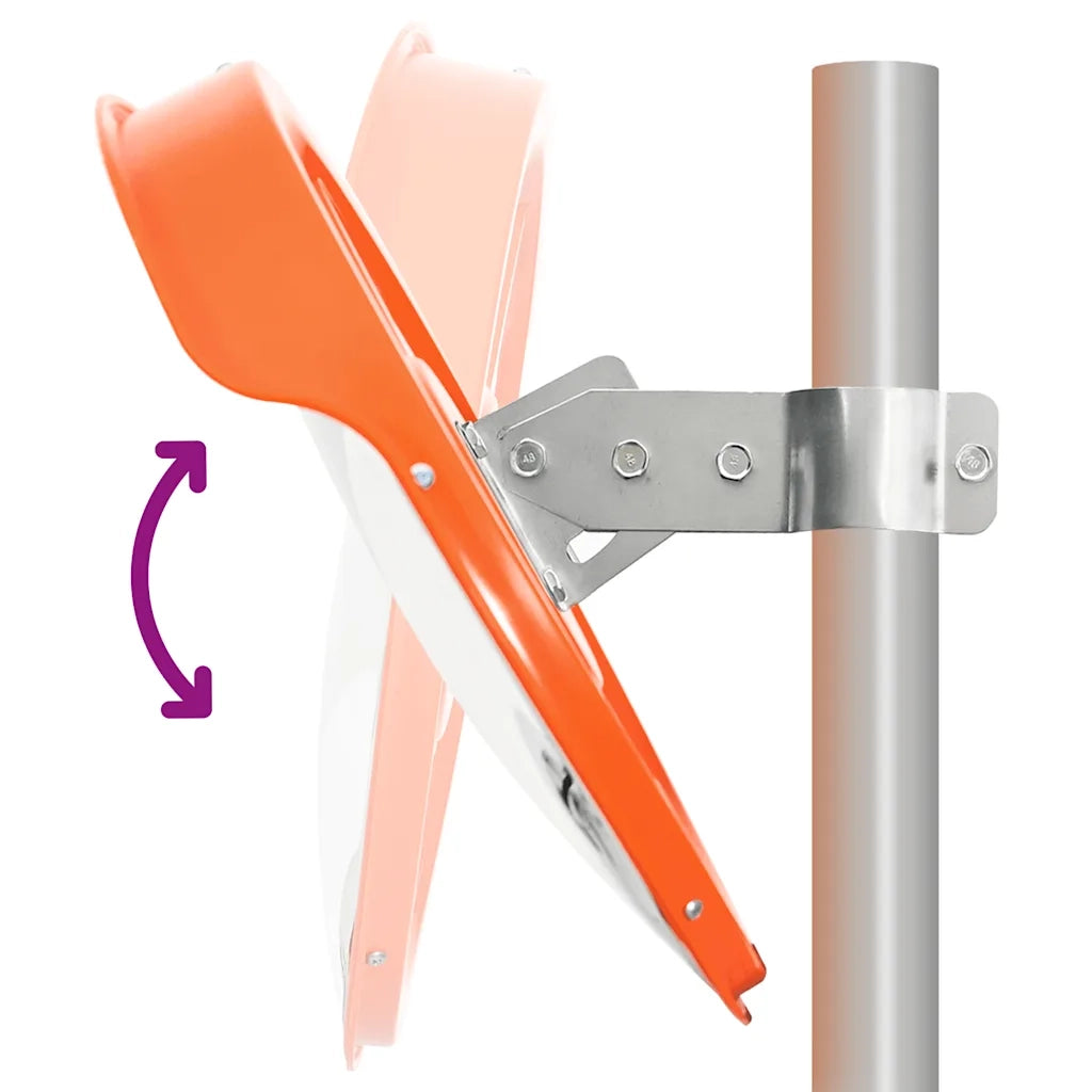 Specchio stradale convesso per esterni arancione Ø30 cm in policarbonato 153081